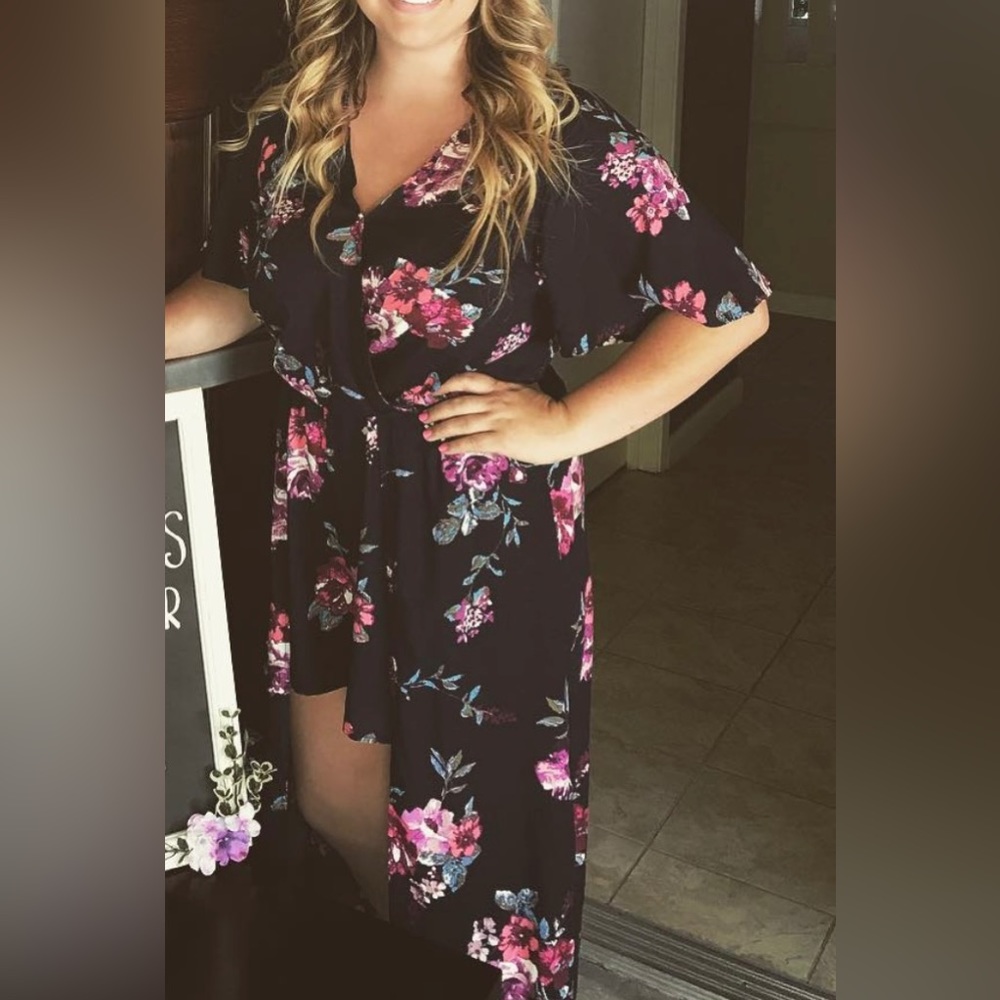 Navy Floral Romper